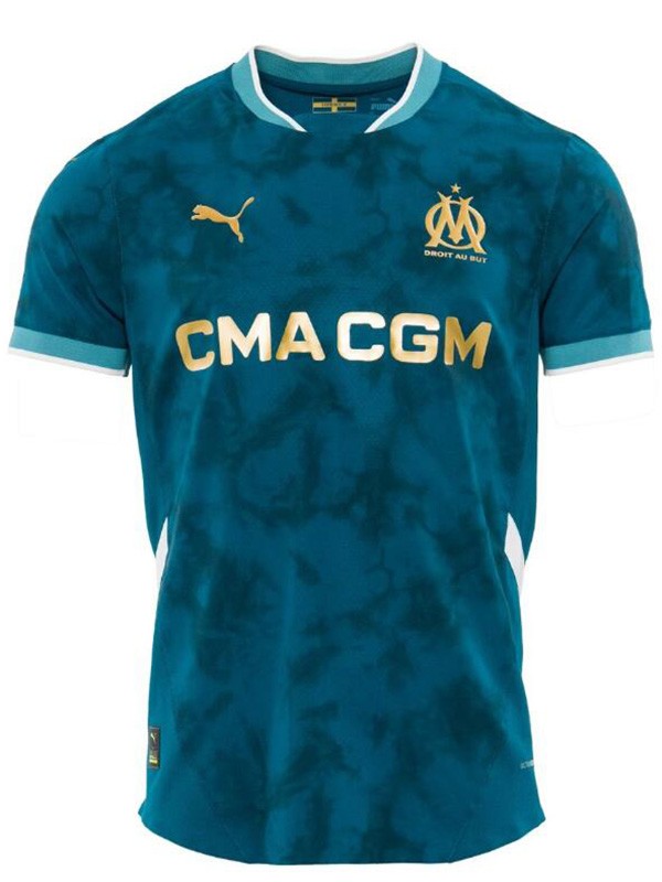 Olympique de Marseille away jersey soccer uniform men's second sportswear football kit top shirt 2024-2025